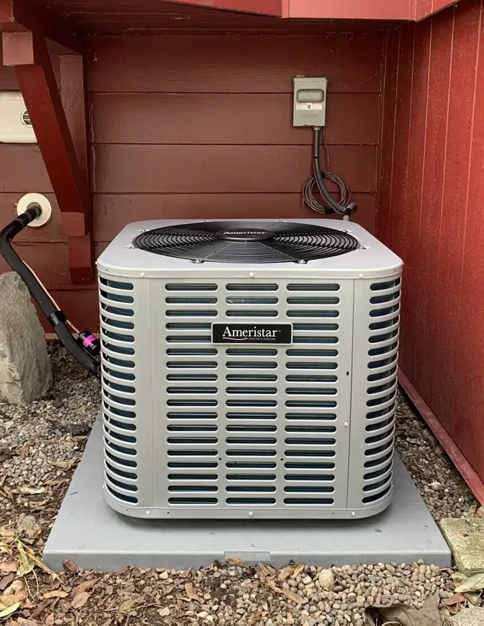 Air conditioner installed outside by Techno Gas Heating and Cooling Services Ltd.