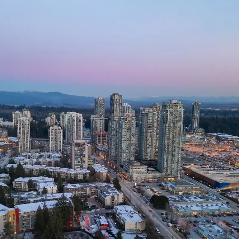 A view of Coquitlam from a bird's eye view