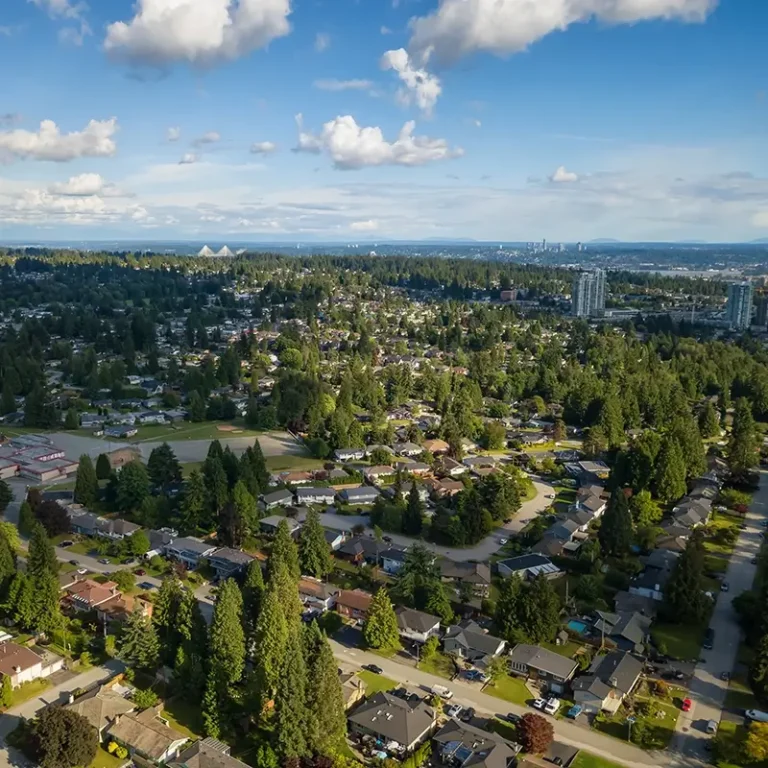 A bird's eye view of Port Moody residential area