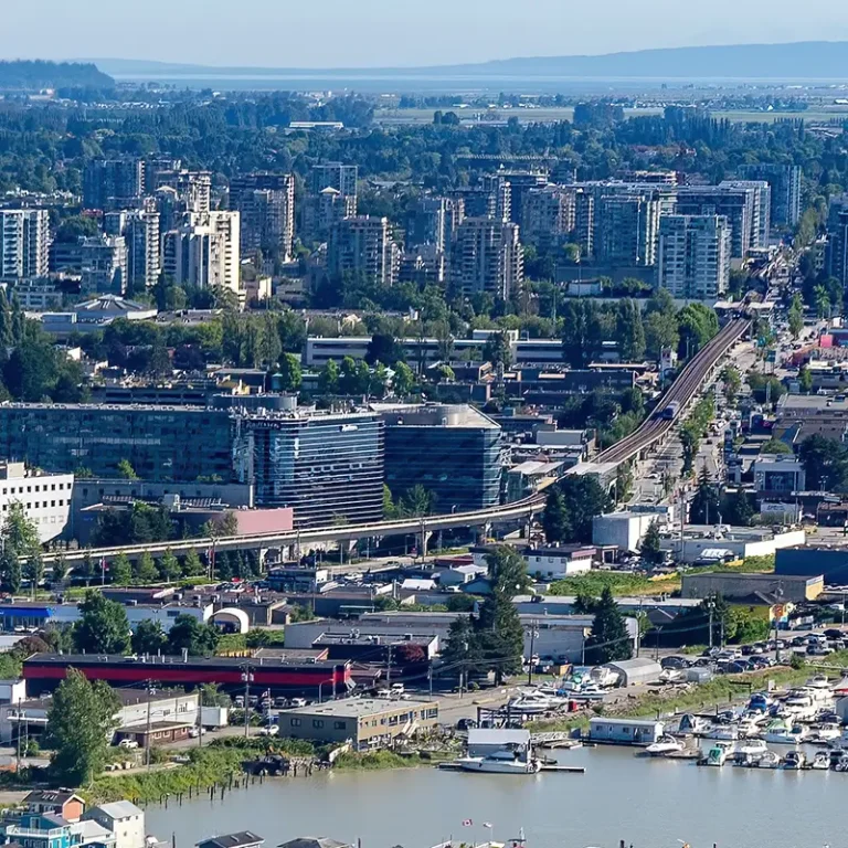 A bird's eye view of Richmond from the water